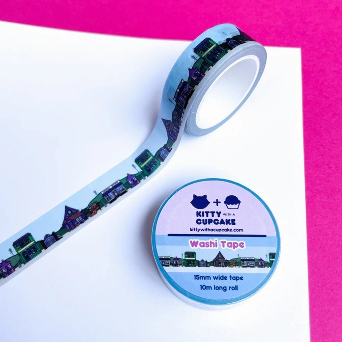 Magical Town Square Washi Tape retractable quickdry