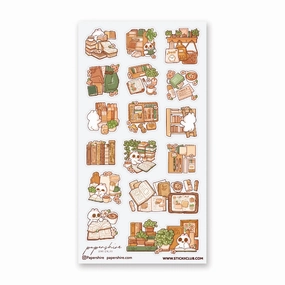 Bunny Academia Sticker Sheet paper metallic