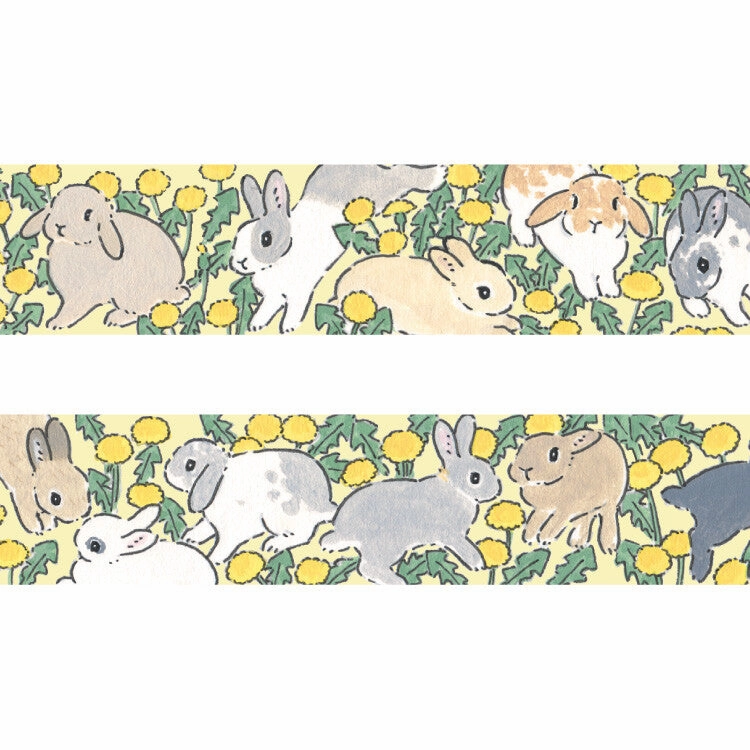sleek Bunny & Dandelion Washi Tape Schinako Moriyama
