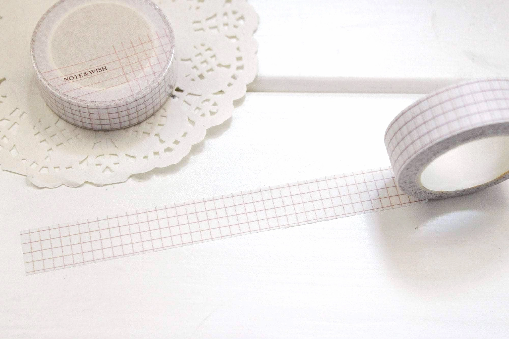 alloy heatproof Burnt Coral Grid Washi Tape