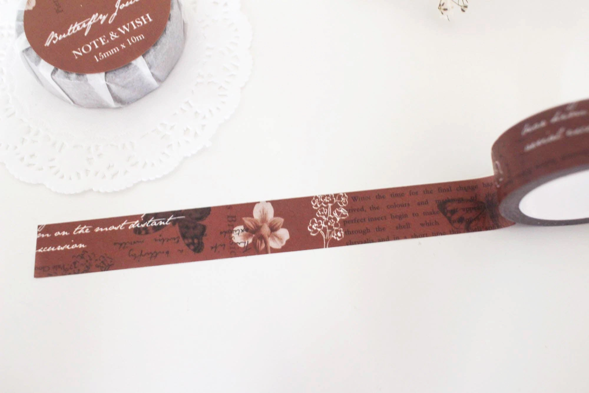 bundle Butterfly Journal Washi Tape Dark Red Brown