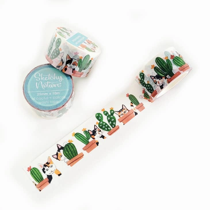 Cactus   Calicos Washi Tape thin limited