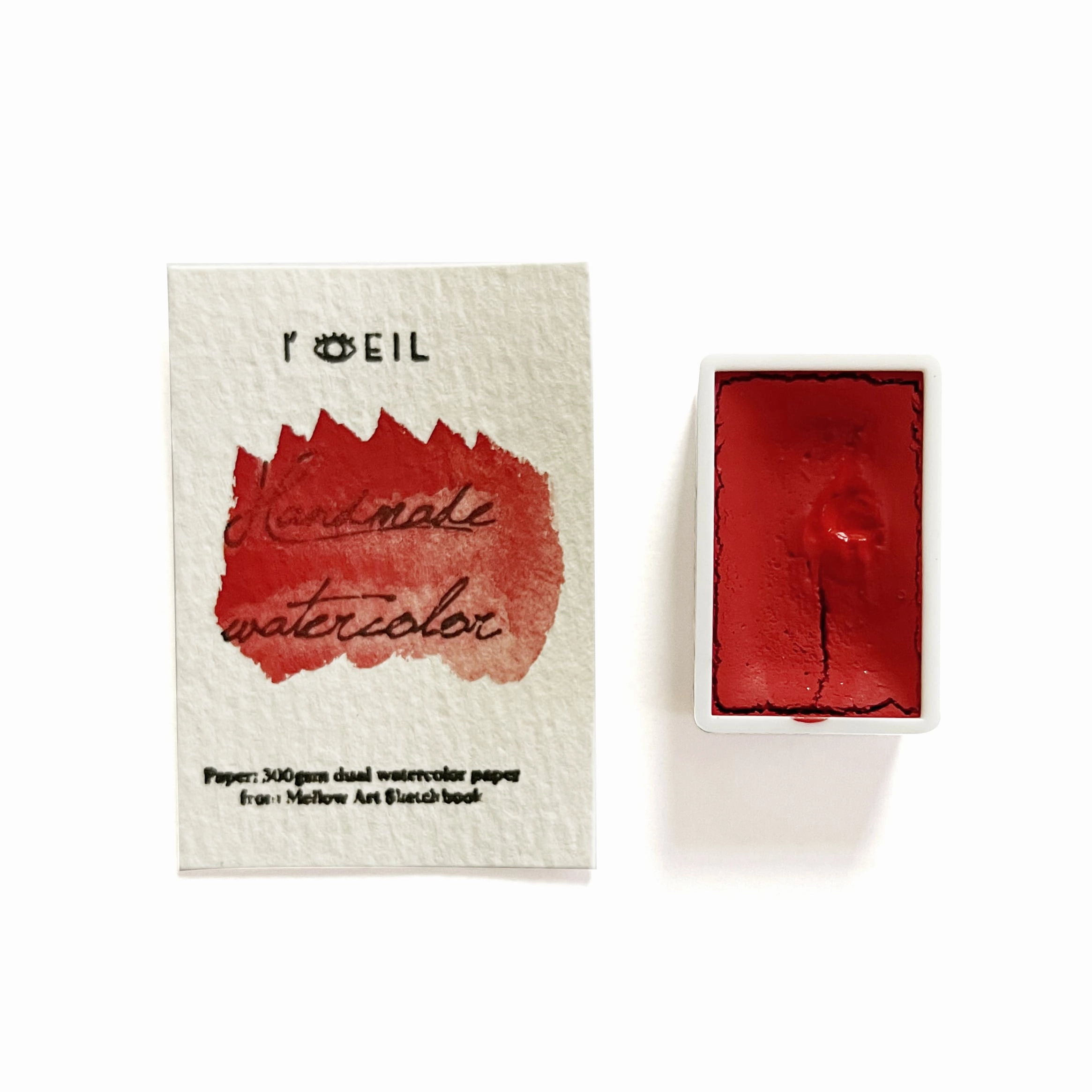flexible Cadmium Red Pr108 - Artist Grade Handmade Honey Based Watercolor Paint Full Pan 3.2Ml