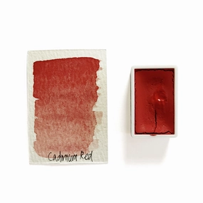 Cadmium Red Pr108 - Artist Grade Handmade Honey Based Watercolor Paint Full Pan 3.2Ml thin affordable