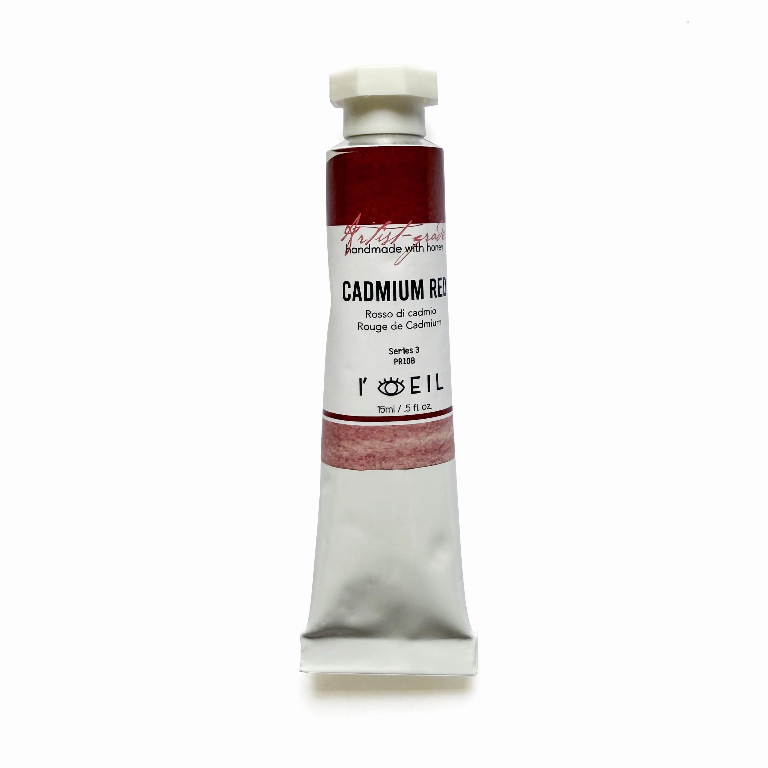 Cadmium Red Pr108 - Artist Grade Handmade Honey Based Watercolor Tube 15Ml exclusive sealed