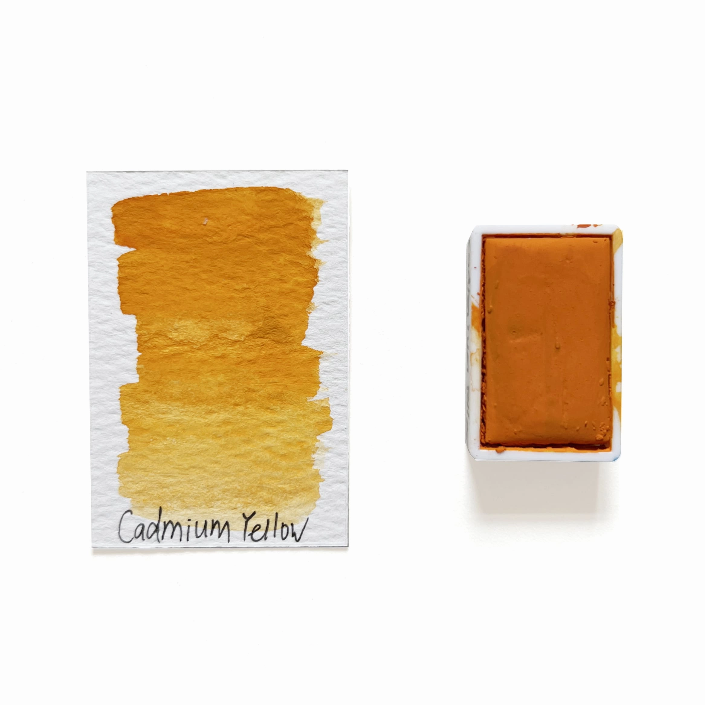 Cadmium Yellow - Artist Grade Handmade Honey Based Watercolor Paint Full Pan 3.2Ml basic large