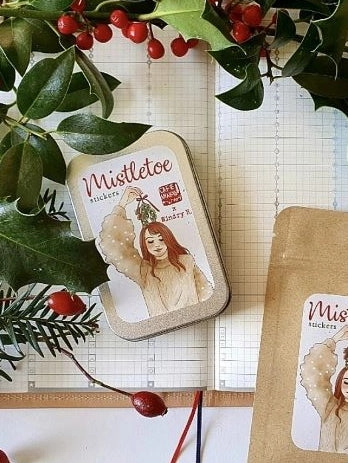 Cafe Analog X Windry R - Mistletoe Girls Stickers In Tin daily affordable