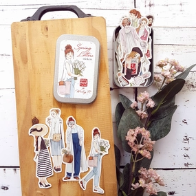 ceramic Cafe Analog X Windry R - Spring Letters Girls Stickers In Tin