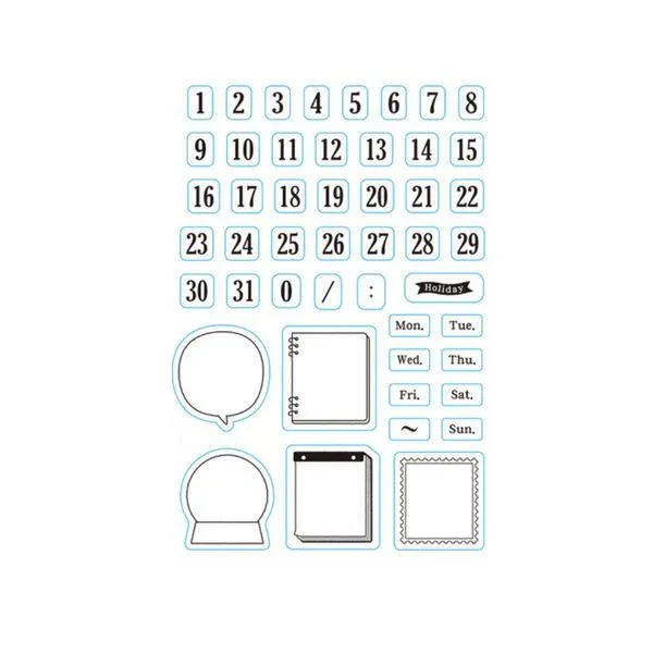 Calendar Clear Stamp recycled kit