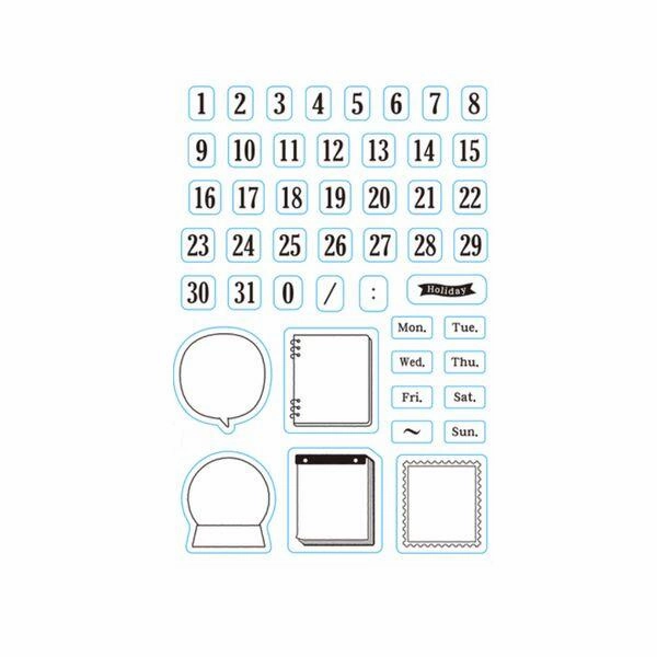 Calendar Clear Stamp waterproof multipack