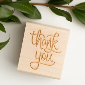 Calligraphy Thank You Stamp metal collectible