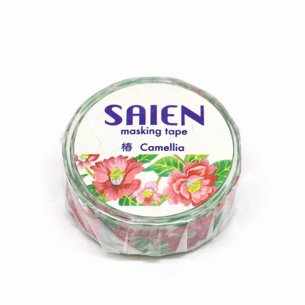 versatile Camellia Flower Washi Tape Saien