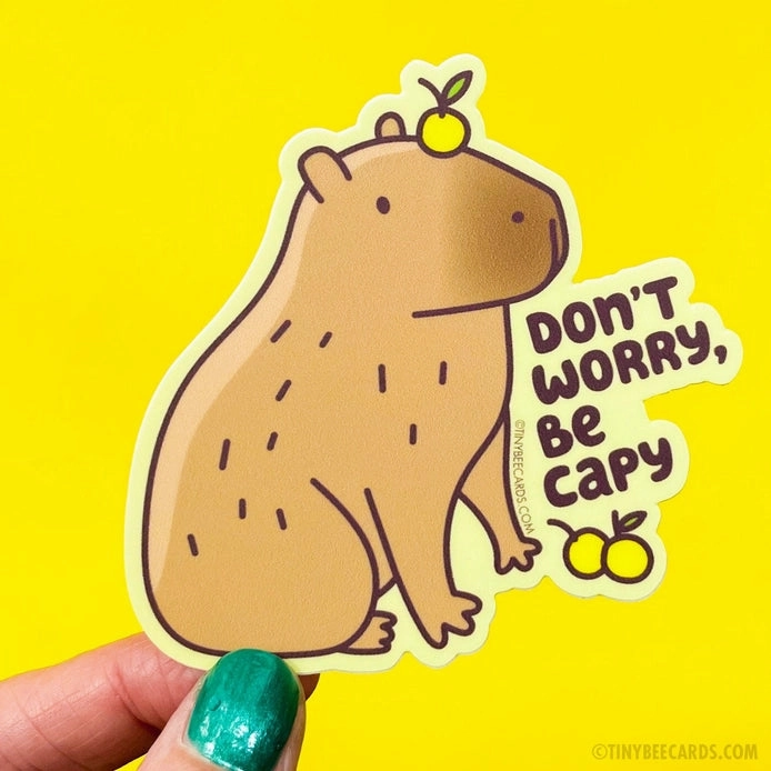 Capybara Vinyl Sticker bamboo small