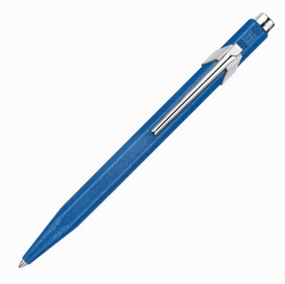 Caran D'Ache 849 Colormat-X Blue Ballpoint Pen cool rubber