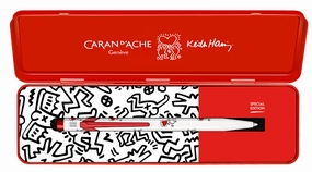 valuable Caran D'Ache 849 Keith Haring White Special Edition Ballpoint Pen
