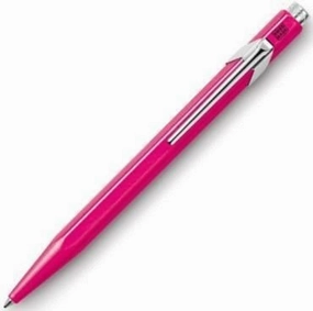 Caran D'Ache 849 Metal Fluorescent Pink Ballpoint Pen flexible lightweight
