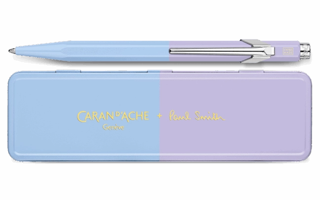 kit set Caran D'Ache 849 Paul Smith Sky Blue And Lavender Purple Ballpoint Pen