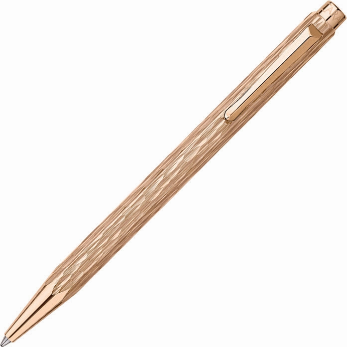 springloaded Caran D'Ache Ecridor Venetian Set Rose Gold Ballpoint Pen And Leather Case - Limited Edition