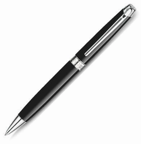 trendy organic Caran D'Ache Leman Black Silver Ballpoint Pen