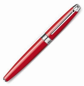 Caran D'Ache Leman Red Silver Rollerball Pen metallic