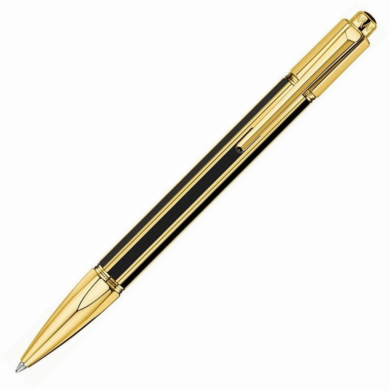 Caran D'Ache Varius Gold Plated China Black Ballpoint Pen vintage original