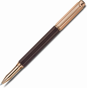 muted cotton Caran D'Ache Varius Rose Gold Plated Ebony Rollerball Pen