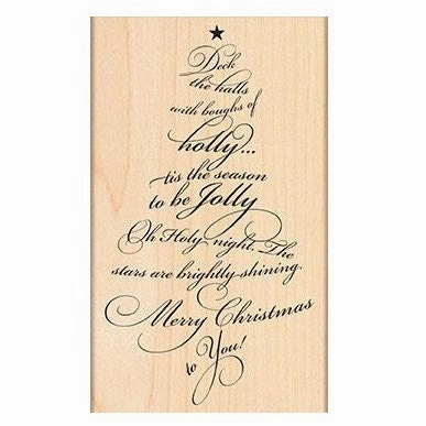 automatic Caroling Tree Rubber Stamp