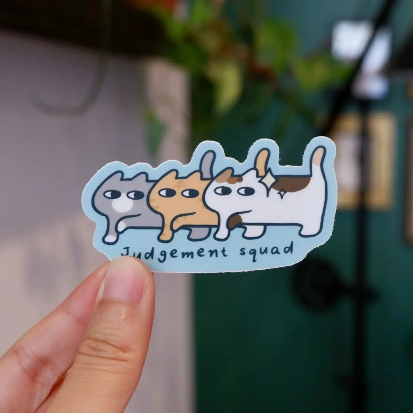 Cat Judgement Squad Vinyl Sticker - Shooley resin synthetic