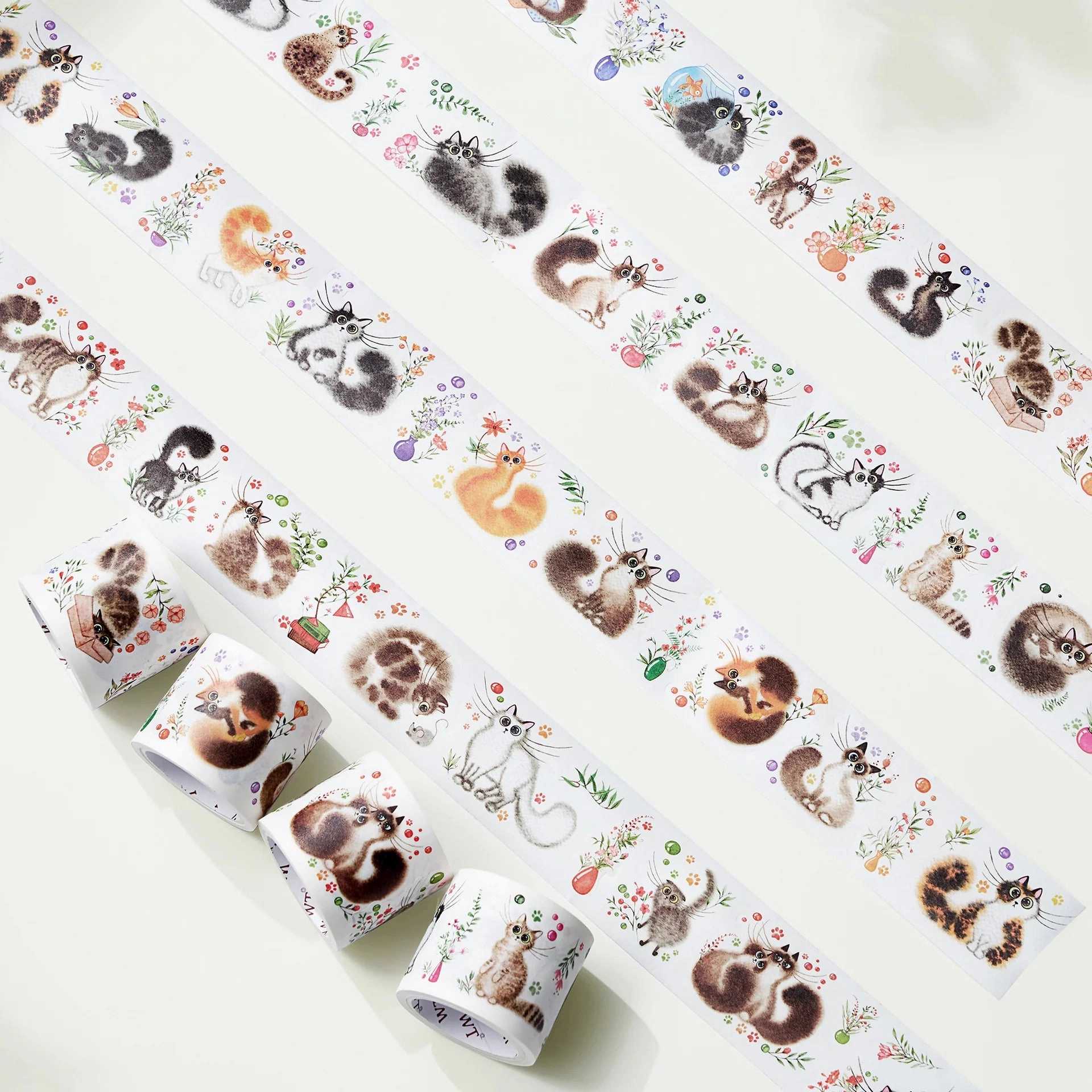 Cat Mood Washi Tape Sticker Set heatproof metallic
