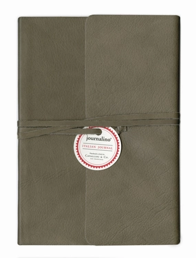 bundle tiny Cavallini & Co. Journalino Slim Leather Journal- Grey Cover