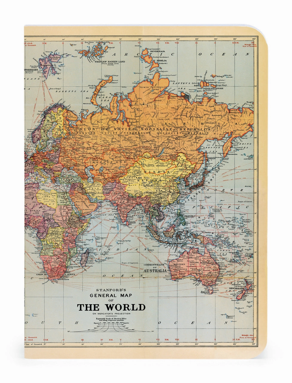 set square Cavallini & Co. Vintage World Maps Mini Notebook Set