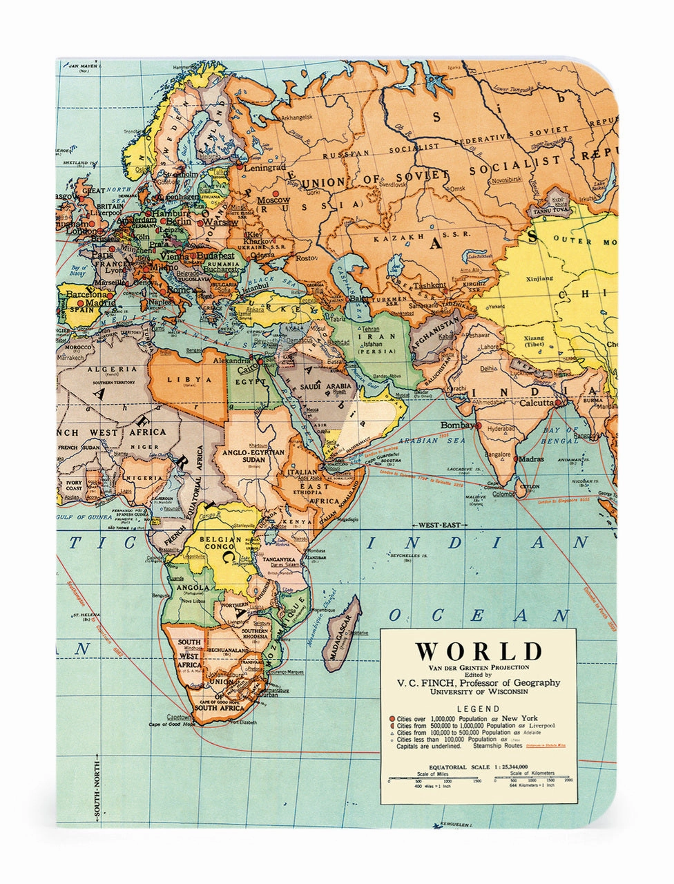 strong biodegradable Cavallini & Co. Vintage World Maps Mini Notebook Set