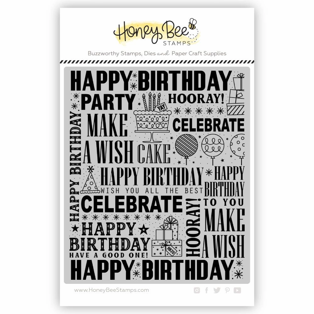 daily deluxe Celebrate Background - 5X6 Rubber Cling Stamp Set