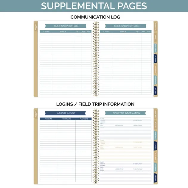 Undated Teacher Planner - Interchangeable Cover adjustable