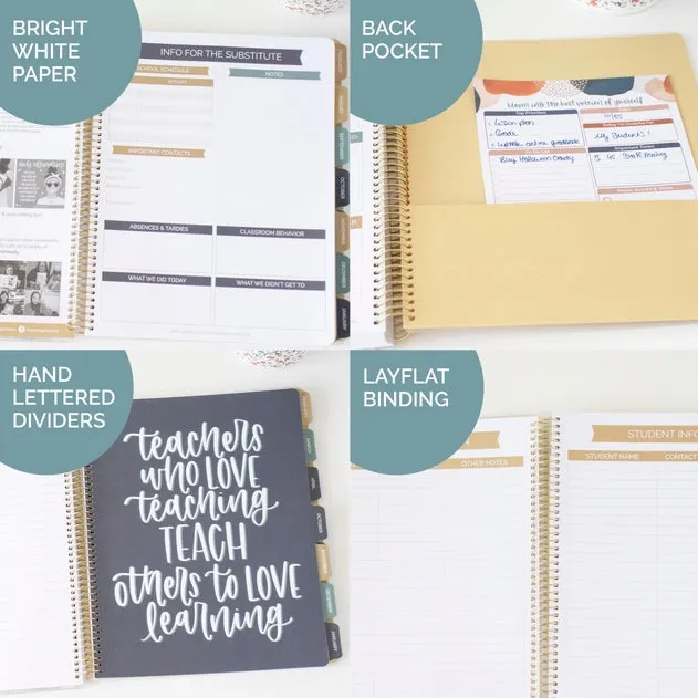 flexible Undated Teacher Planner - Interchangeable Cover
