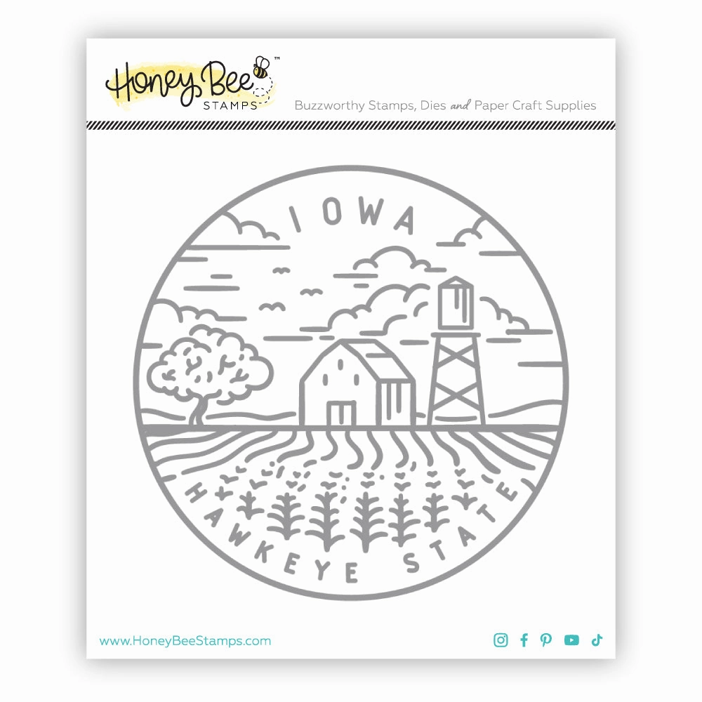 warm versatile 50 States Circles - 2X2 Stamp Set - Iowa