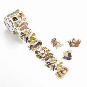 pastel Embroidery Forest Bread Marche Washi Roll Sticker Bande