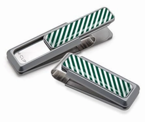 M-Clip Natural Uv2 W/Dark Green & White Money Clip superior