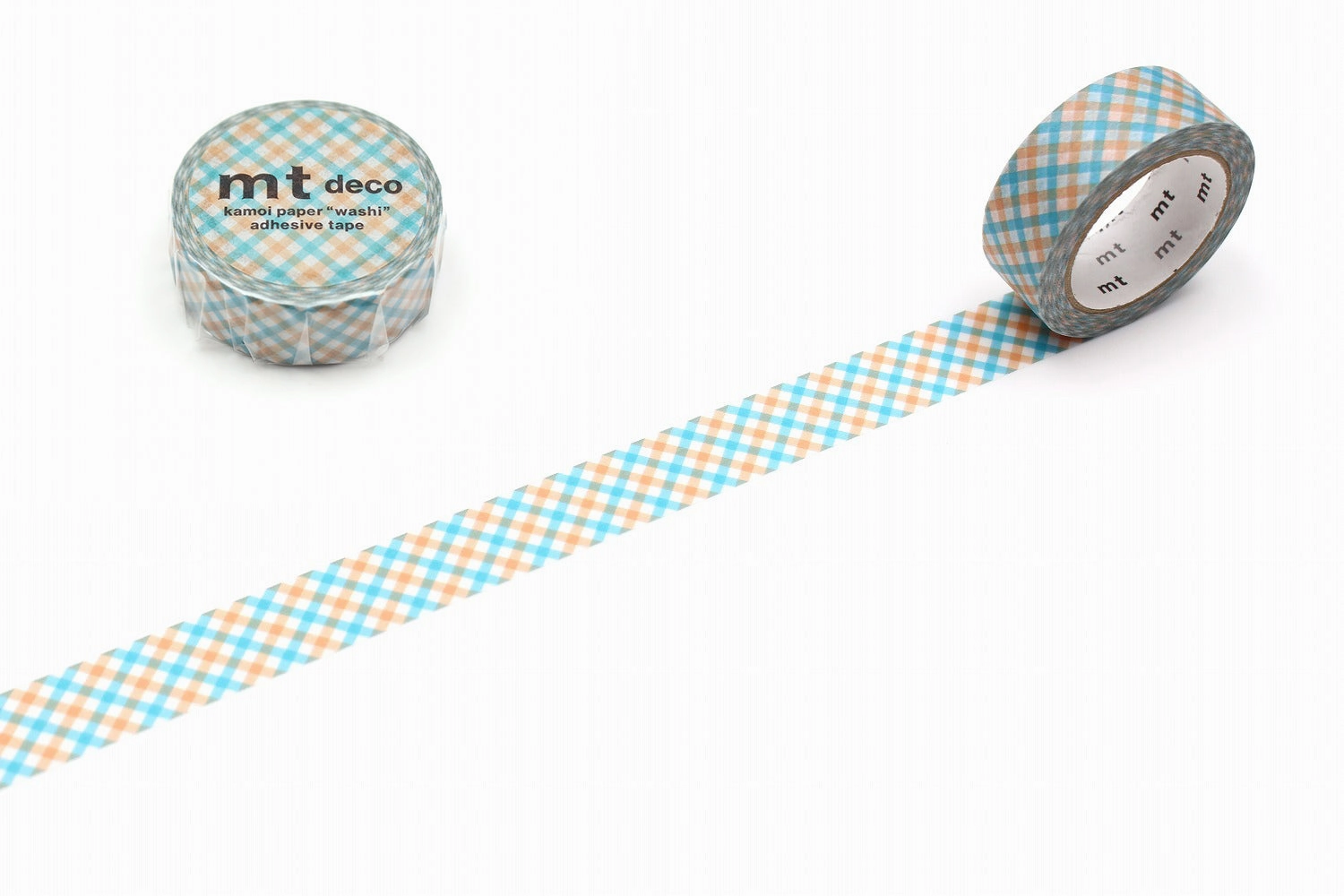 economical expandable Mt Washi Tape - Overlapping Gingham Check Orange