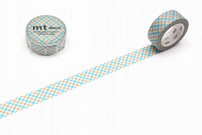 economical expandable Mt Washi Tape - Overlapping Gingham Check Orange