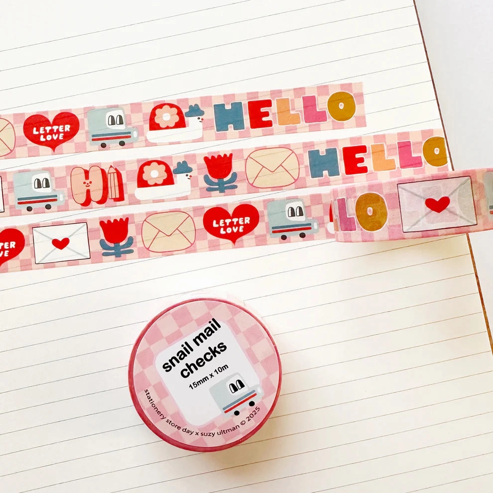 Pink Postal Checks Ssd Washi Tape modern elegant