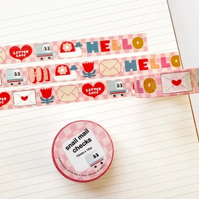 Pink Postal Checks Ssd Washi Tape modern elegant