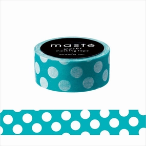 manual wooden Turquoise Dot Washi Tape Mast