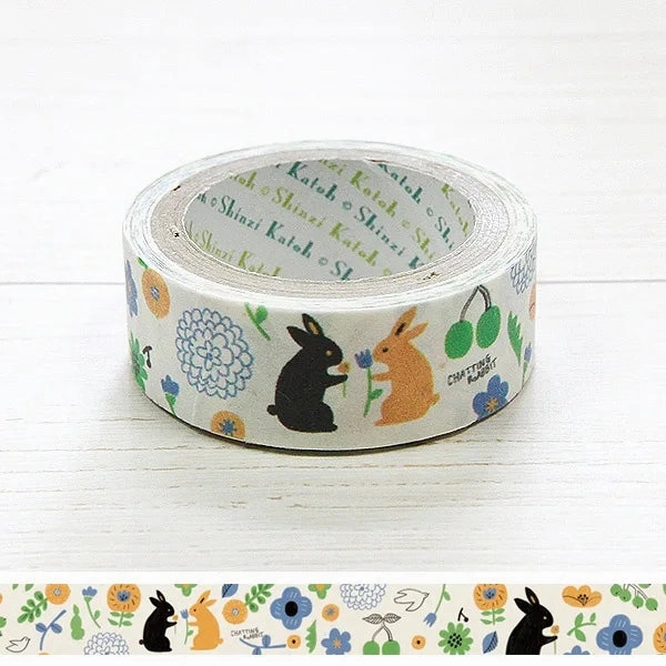 vegan Chatting Rabbit Washi Tape