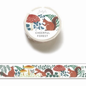 Cheerful Forest Squirrel Washi Tape premium cotton