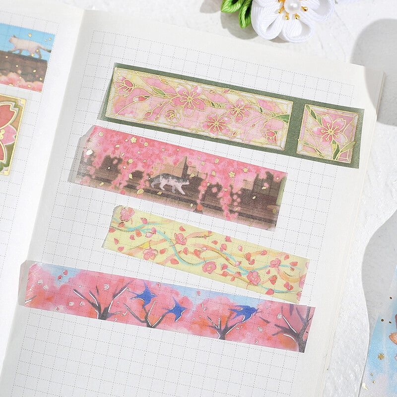 boxed Cherry Blossom In The Wind Washi Tape