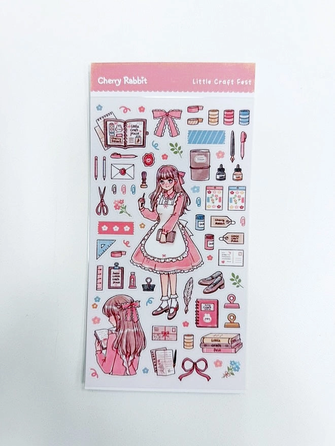 pastel Cherry Rabbit X Little Craft Fest Sticker Sheet