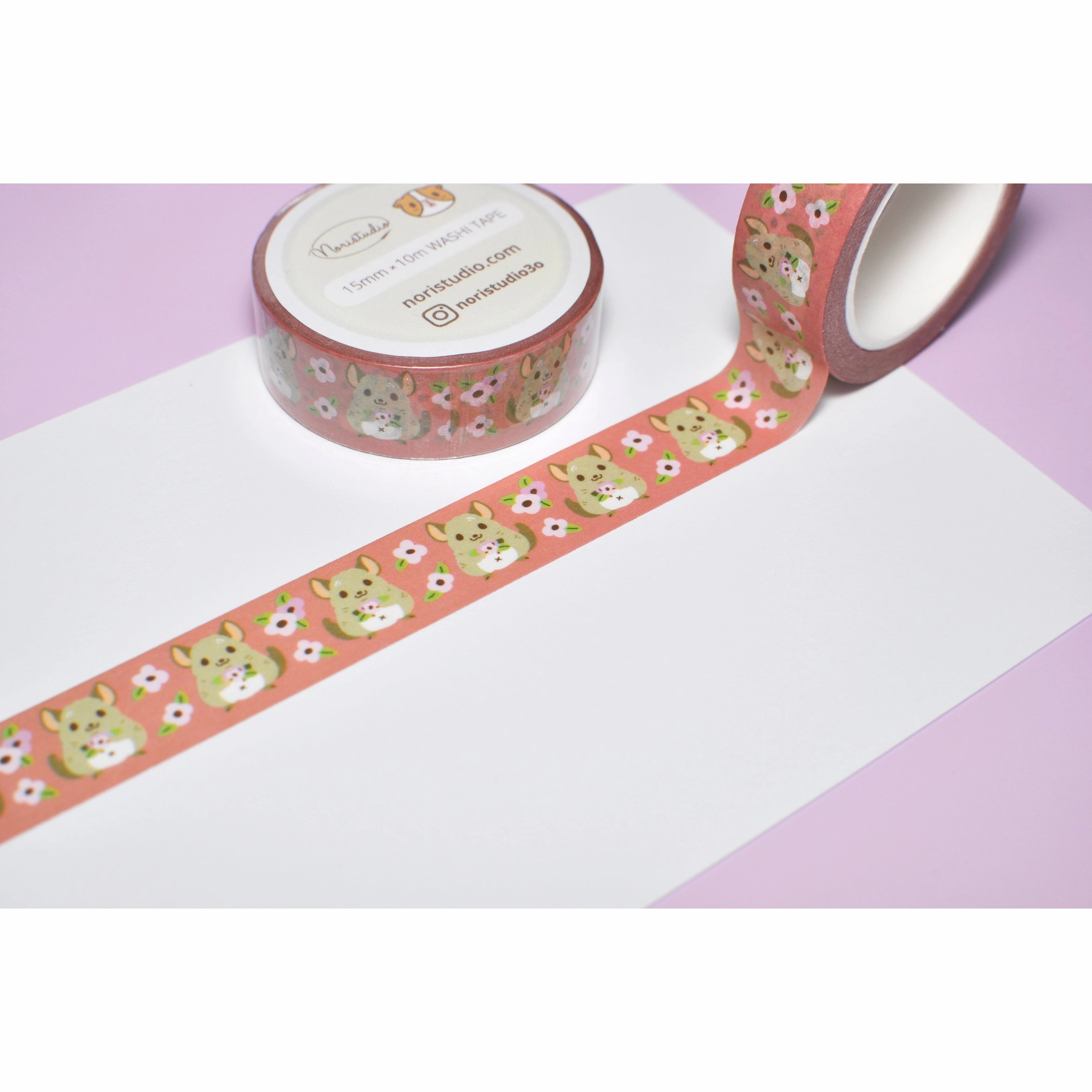bronze mini Chinchilla And Flowers Washi Tape