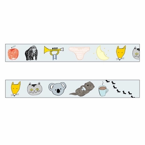 Chobit Wit Washi Tape ? Animal Series Japanese Masking Tape slim biodegradable