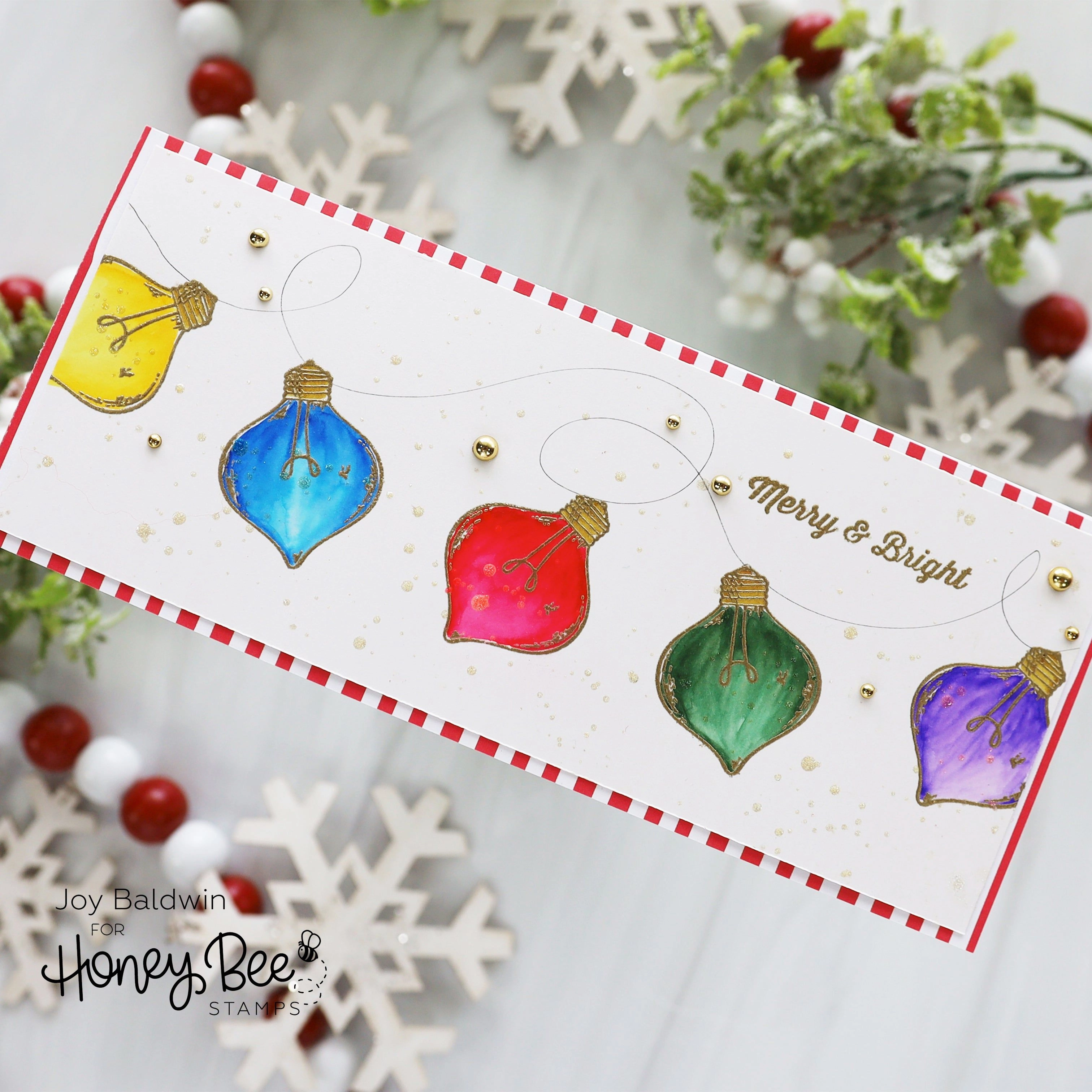 steel Christmas Lights Vintage Gift Card Box Add-On - 6X6 Stamp Set
